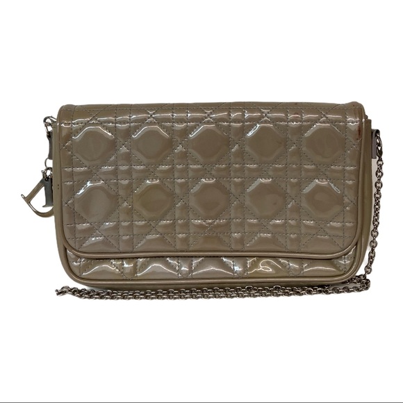 Dior Cannage Patent Wallet On Chain - Picture 1 of 11